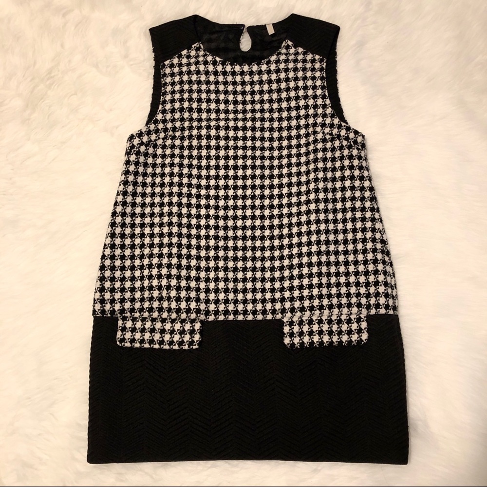 Black And White Houndstooth Tube Dress - Picture 3 of 7